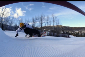 MARK MCMORRIS SNOWBOARDING WITH KNUCKLE DRAGGERS